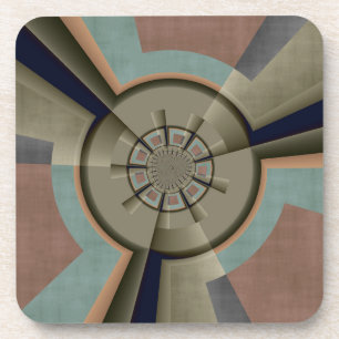 Modern Abstract Colour Harmony Fractal Art Graphic Coaster