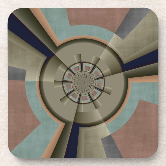 Modern Abstract Colour Harmony Fractal Art Graphic Coaster (Front)