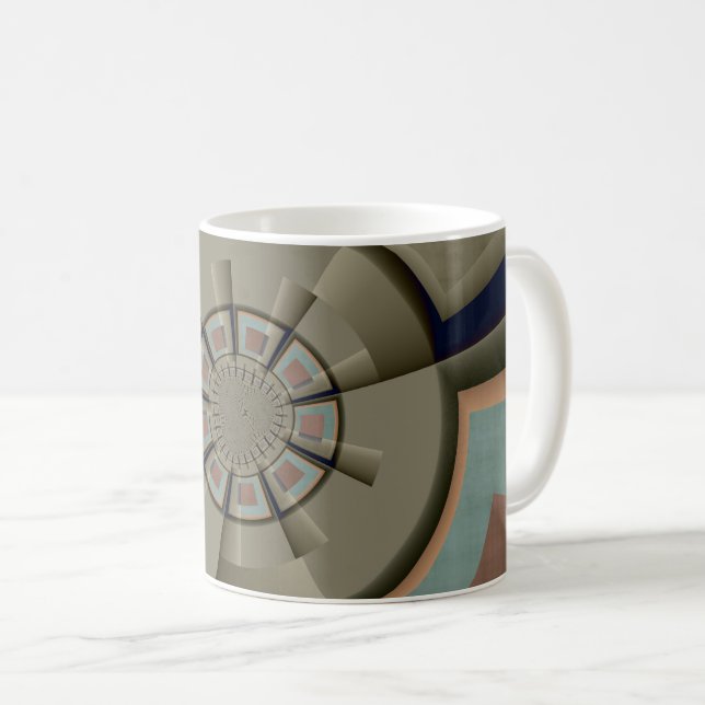 Modern Abstract Colour Harmony Fractal Art Graphic Coffee Mug (Front Right)