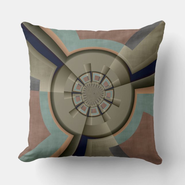 Modern Abstract Colour Harmony Fractal Art Graphic Cushion (Front)