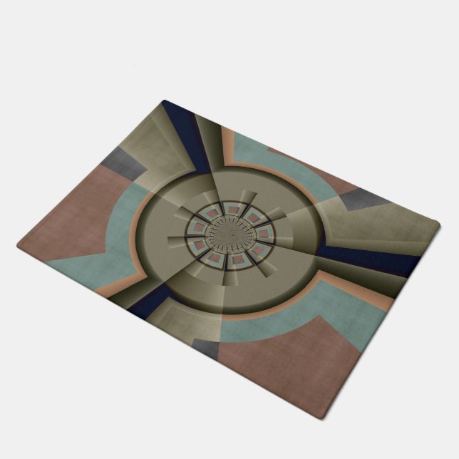 Modern Abstract Colour Harmony Fractal Art Graphic Doormat (Angled)