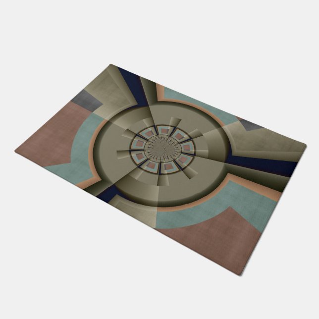 Modern Abstract Colour Harmony Fractal Art Graphic Doormat (Angled)