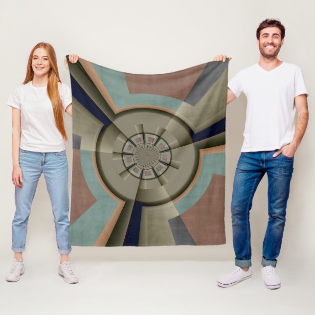 Modern Abstract Colour Harmony Fractal Art Graphic Fleece Blanket (In Situ)