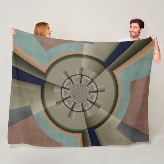 Modern Abstract Colour Harmony Fractal Art Graphic Fleece Blanket (In Situ)