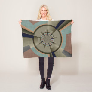 Modern Abstract Colour Harmony Fractal Art Graphic Fleece Blanket