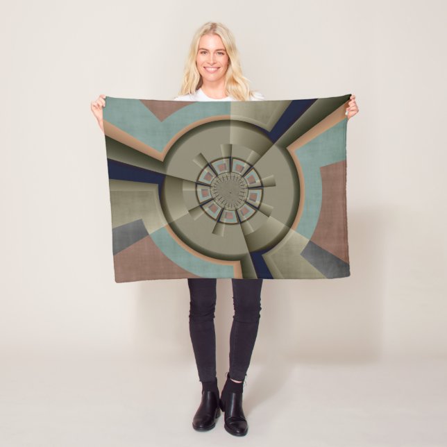Modern Abstract Colour Harmony Fractal Art Graphic Fleece Blanket (In Situ)
