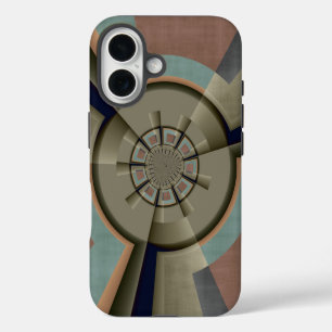 Modern Abstract Colour Harmony Fractal Art Graphic iPhone 16 Case