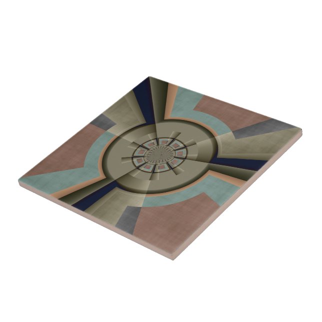 Modern Abstract Colour Harmony Fractal Art Graphic Tile (Side)