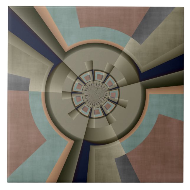 Modern Abstract Colour Harmony Fractal Art Graphic Tile (Front)