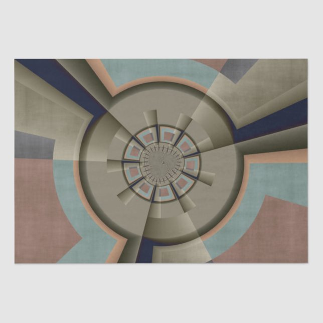 Modern Abstract Colour Harmony Fractal Art Graphic Tissue Paper (Front)