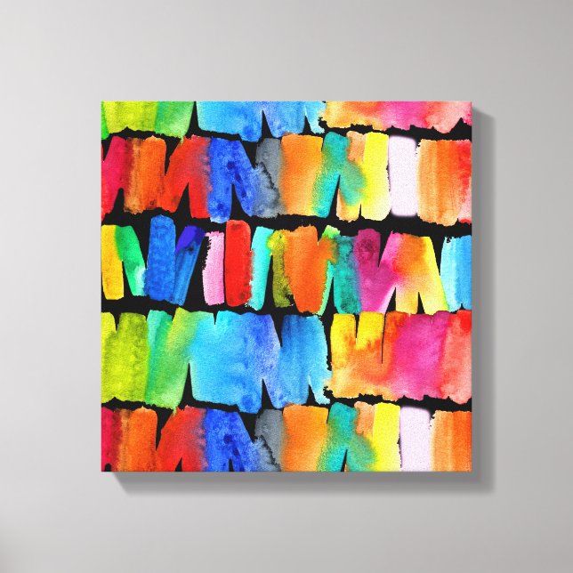Modern abstract colour riot crazy colours canvas print (Front)