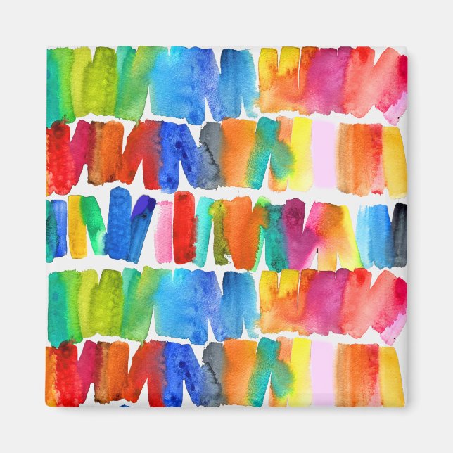 Modern abstract colour riot crazy colours magnet (Front)