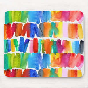 Modern abstract colour riot crazy colours mouse mat