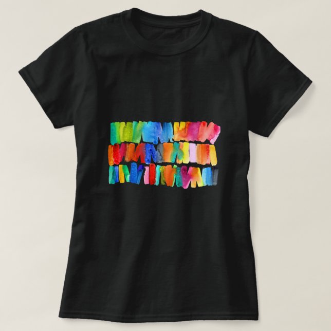 Modern abstract colour riot crazy colours T-Shirt (Design Front)