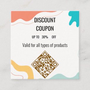 Modern Abstract Colour Splash Discount Coupon Card