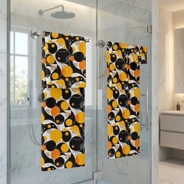 Modern Abstract Coloured Bubbles Bath Towel Set (Creator Uploaded)