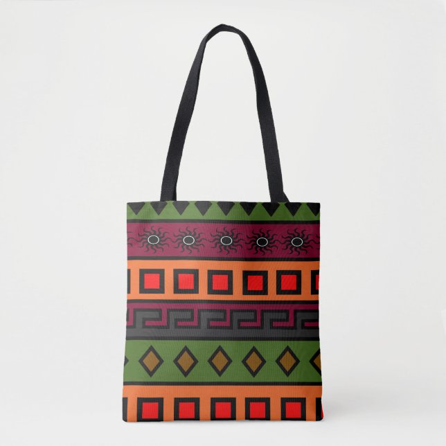 Modern abstract colourful African pattern Tote Bag (Front)