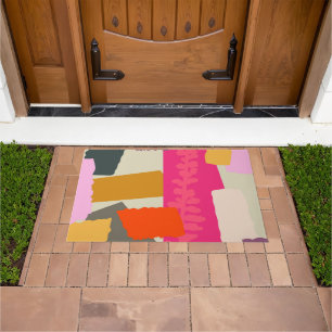 Modern Abstract Colourful Artistic Colour Blocks Doormat