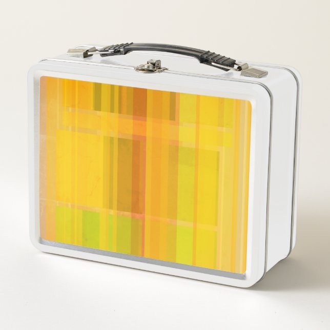 Modern Abstract | Colourful Citrus Colours Metal Lunch Box (Front)