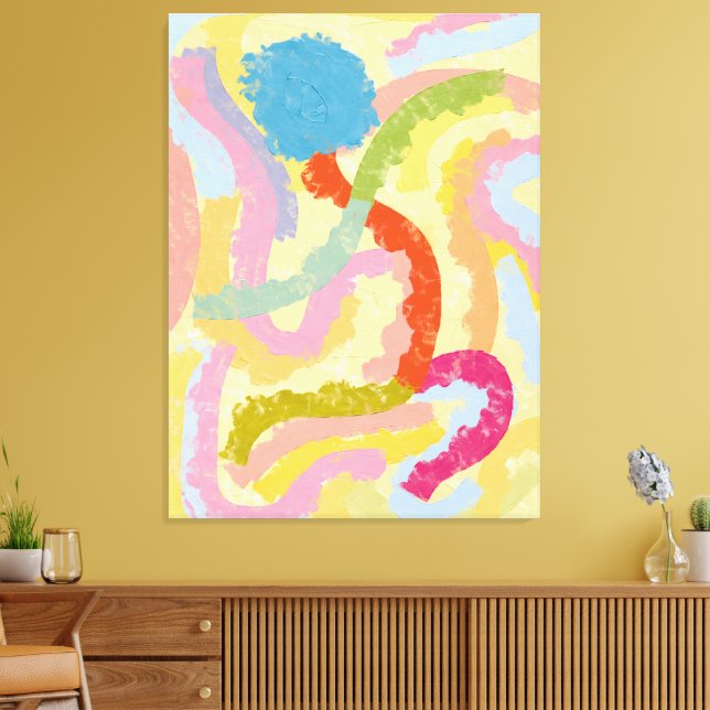 Modern Abstract Colourful Dance Canvas Print (Insitu(LivingRoom))