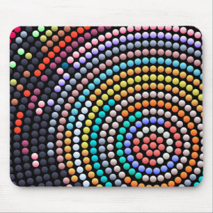 Modern Abstract Colourful Dot Art Mouse Mat