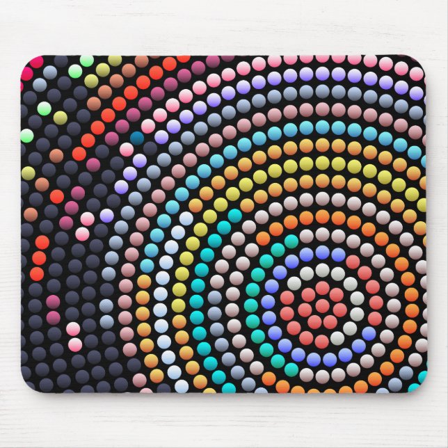 Modern Abstract Colourful Dot Art Mouse Mat (Front)