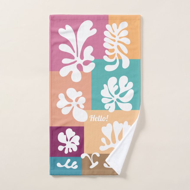 Modern Abstract Colourful Floral Pattern |  Hand T Towel (Hand Towel)
