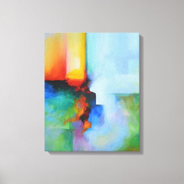 Modern Abstract Colourful Painting Canvas Print (Front)