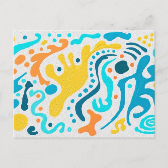 Modern Abstract Colourful Painting Postcard (Front)