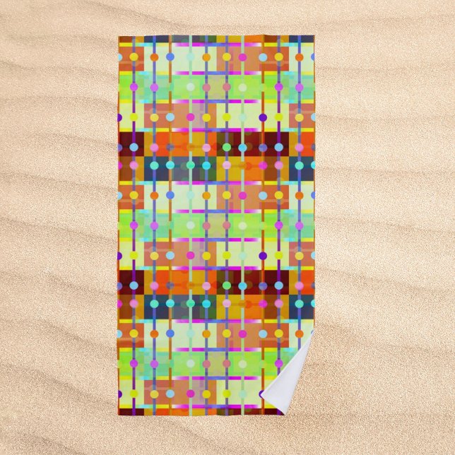 Modern Abstract Colourful Pattern Beach Towel (Creator Uploaded)