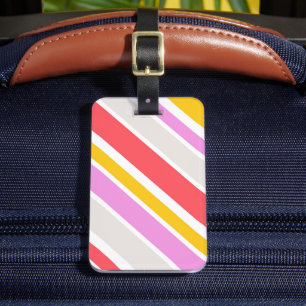 Modern Abstract Colourful Stripes Luggage Tag