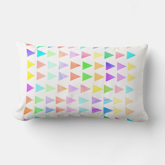 modern abstract colourful triangle pattern lumbar cushion (Front)