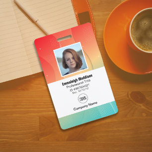 Modern Abstract Company Employee Id   Gradient Badge