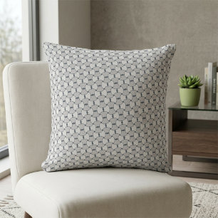 Modern Abstract Concentric Arc Geometric Pattern Cushion