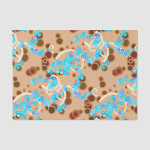 Modern Abstract Confetti Print, Aqua and Brown Tissue Paper