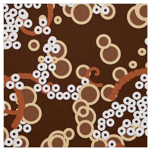 Modern Abstract Confetti Print, Chocolate Brown Fabric (Swatch)