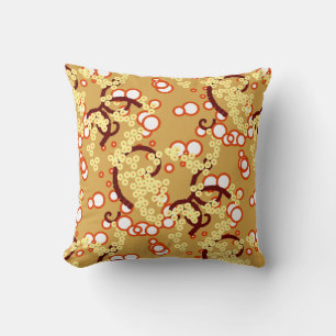 Modern Abstract Confetti Print, Mustard Gold Cushion