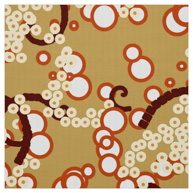 Modern Abstract Confetti Print, Mustard Gold Fabric (Swatch)
