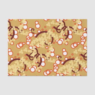 Modern Abstract Confetti Print, Mustard Gold Tissue Paper