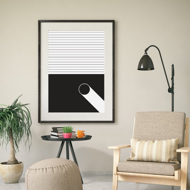 Modern Abstract Contemporary Black White Art Poster (Creator Uploaded)