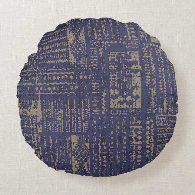 Modern abstract, contemporary surface pattern desi round cushion (Front)