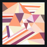 Modern abstract coral pink geometrical pattern poster<br><div class="desc">A modern abstract geometric coral, pink, purple and white shapes pattern.An artistic pastel colors geometrical lines striped design on white background.Get this cool abstract triangles squares stripes geometric pattern for her or anyone on any occasion.</div>