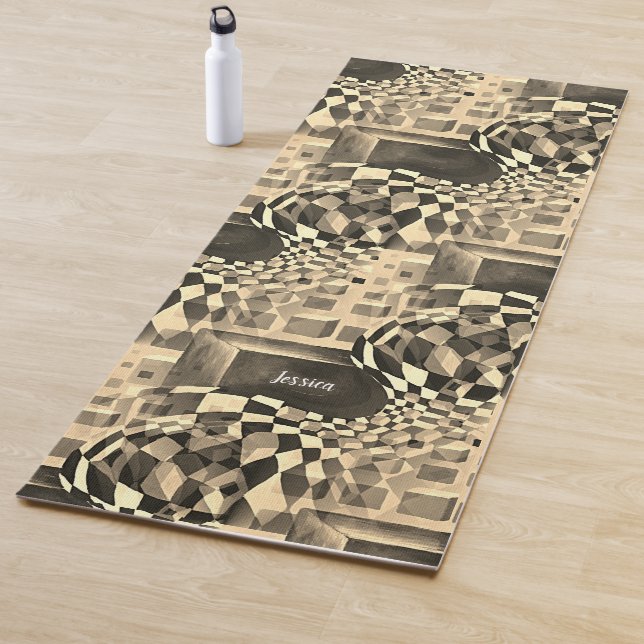 Modern Abstract Cosmopolitan Trendy Artwork Yoga Mat (In Situ)