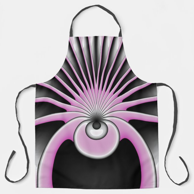 Modern Abstract Crazy Fractal Art Pattern Apron (Front)