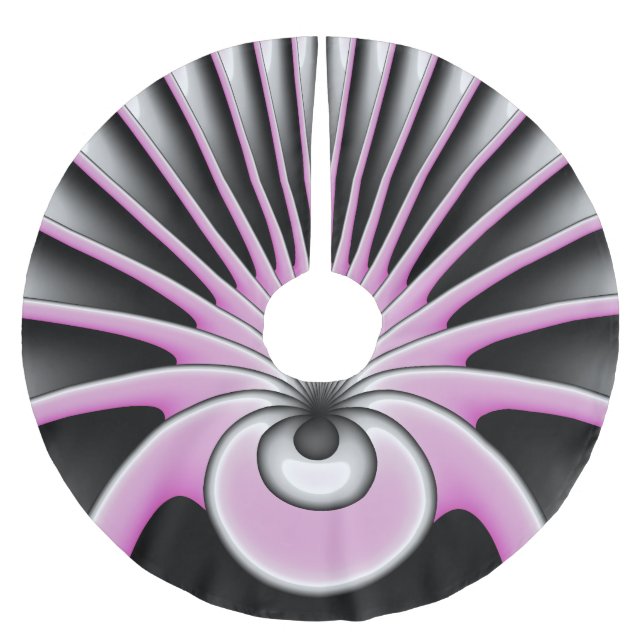 Modern Abstract Crazy Fractal Art Pattern Brushed Polyester Tree Skirt (Front)