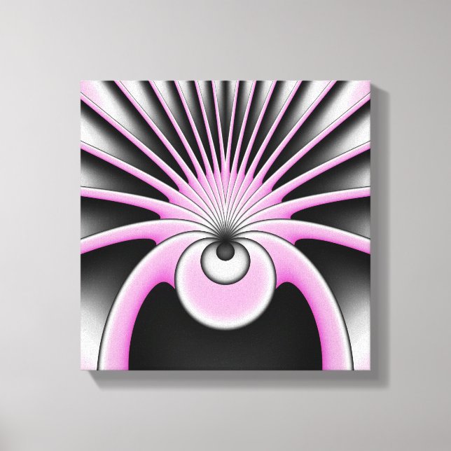 Modern Abstract Crazy Fractal Art Pattern Canvas Print (Front)