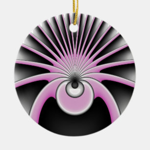 Modern Abstract Crazy Fractal Art Pattern Ceramic Tree Decoration