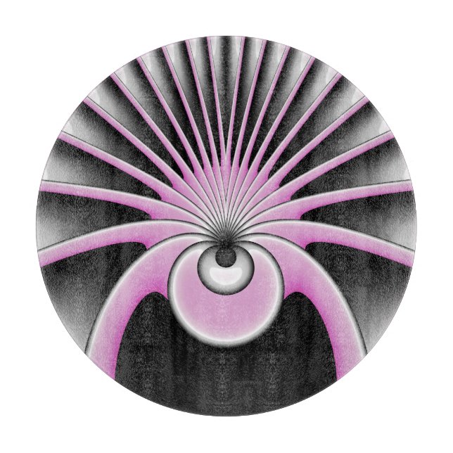 Modern Abstract Crazy Fractal Art Pattern Cutting Board (Front)