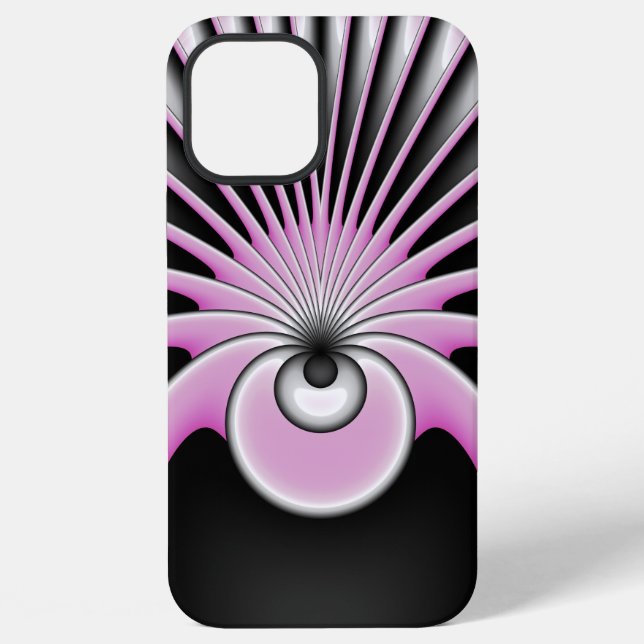 Modern Abstract Crazy Fractal Art Pattern iPhone Case (Back)