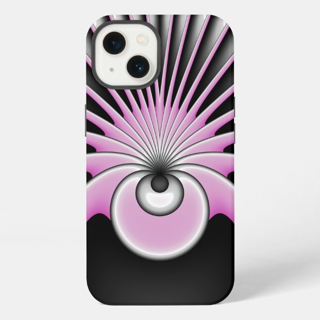 Modern Abstract Crazy Fractal Art Pattern iPhone Case (Back)